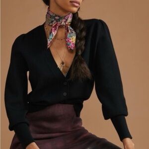 Anthropologie Black Button-Up Cardigan size small NWT